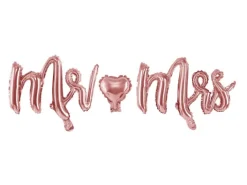 Mr-Mrs ballontekst i rosegold