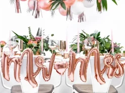 Mr-Mrs ballontekst i rosegold
