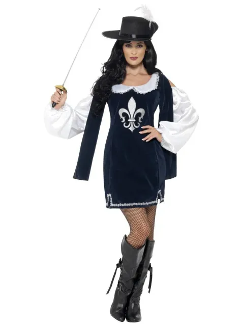 Musketeer kostume navyblå