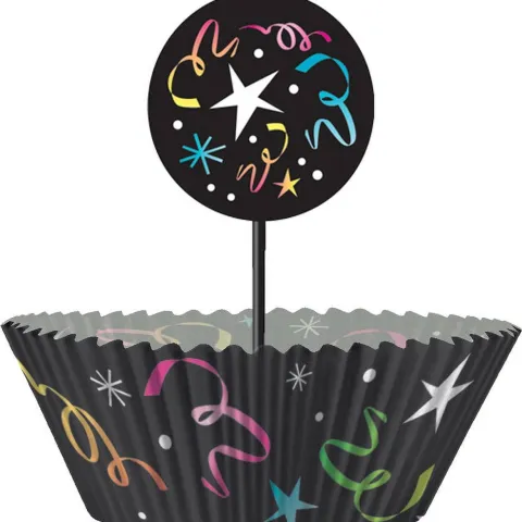 Nytår Cupcake sæt i sort