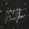 Nytårs servietter Happy new year i sort