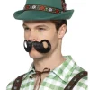 Oktoberfest hat i grøn med fjer
