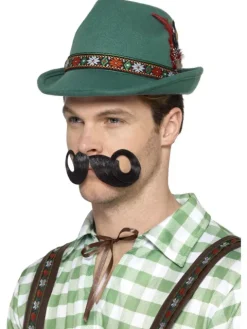 Oktoberfest hat i grøn med fjer