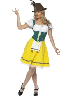 Oktoberfest Kjole i gul-grøn
