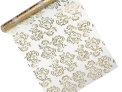 Organza Bordløber med guld print