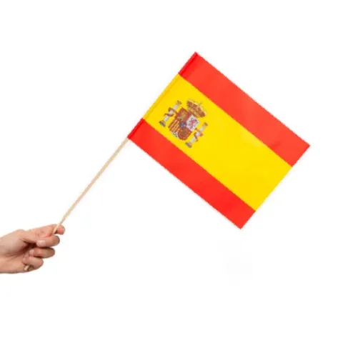 Papirflag på pind 10 stk - Spanien