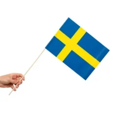 Papirflag på pind 10 stk - Sverige