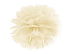 Papir pom pom Cremefarvet Ø35