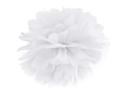 Papir pom pom hvid Ø35