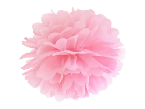 Papir pom pom lyserød Ø35