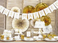 Papir vifte sæt 3stk Guld Lux