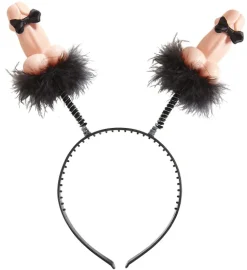 Penis hårbøjle med fjer og butterfly