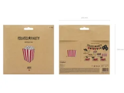Popcorn bæger Rød - Hvid, 6 stk.