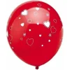 Rød ballon med hvide hjerter 50stk