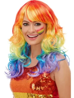 Regnbuefarvet Glam paryk