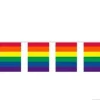 Regnbue Flag guirlande, plast 20x30 cm,10 mtr. 15 flag