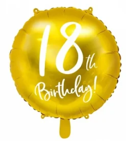 18 år Folieballon GULD