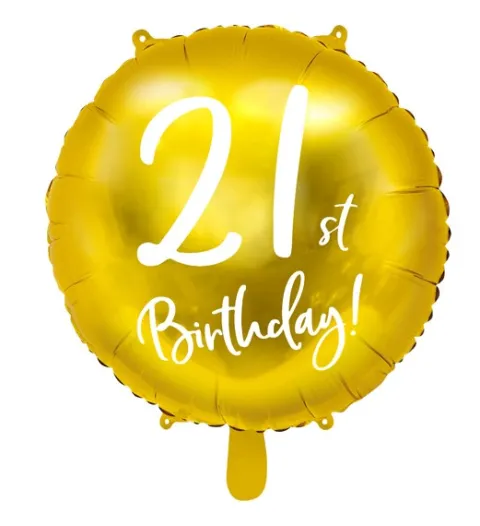 21 år Folieballon GULD