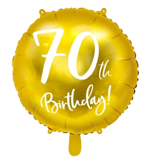 70 år Folieballon i GULD