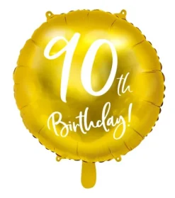 90 år Folieballon i GULD