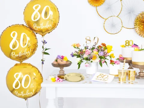 80 år Folieballon i GULD