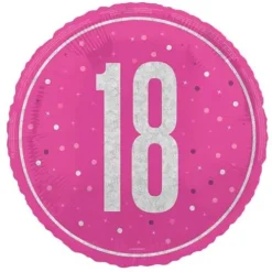 18 år Folieballon i pink
