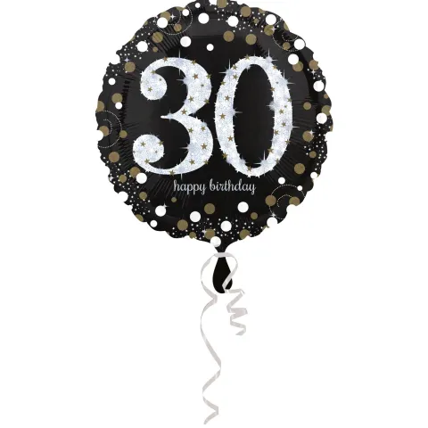 30 år folieballon- Sparkling gold