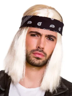 90ér rock paryk med bandana
