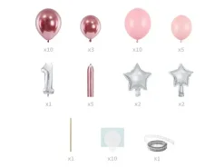 1 års Ballon dekoration i Lyserød