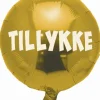 Rund Tillykke folieballon GULD