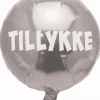 Rund Tillykke folieballon SØLV