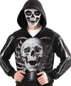 Skelet Hoodie m. maske