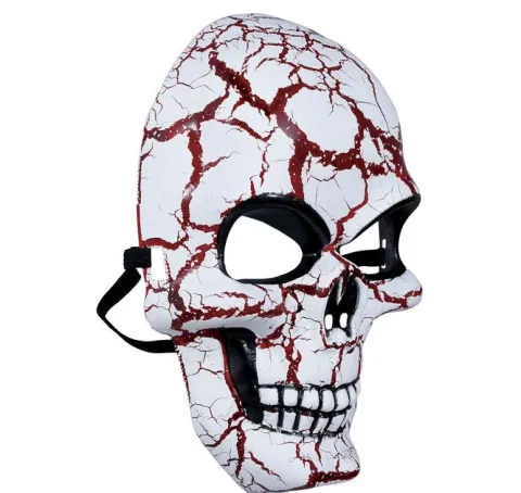 Skelet maske i hvid PVC - Blodsprængt