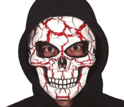 Skelet maske i hvid PVC - Blodsprængt