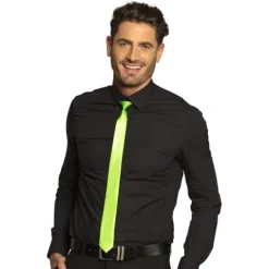 Slips i satin neon grøn