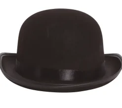 Sort bowlerhat i filt