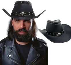 Sort Cowboyhat med Kranie