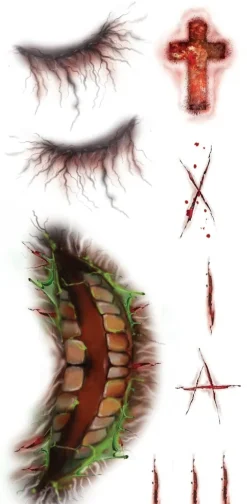 Sår og Ar tattoo - Zombie face