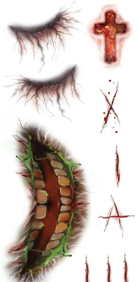 Sår og Ar tattoo - Zombie face