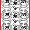Stickers med krans og 25-tal sølv
