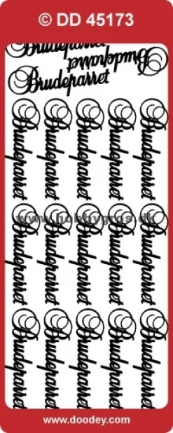Stickers med tekst: Brudeparret, sølv