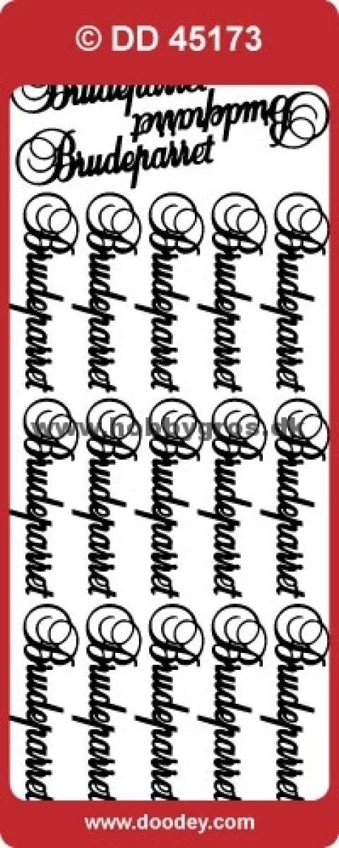 Stickers med tekst: Brudeparret, sølv