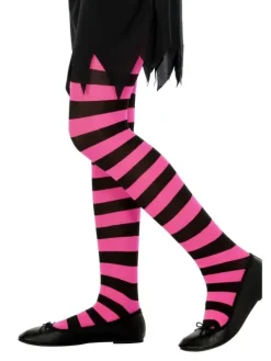 Strømpebuks pink/sort 6-12 år