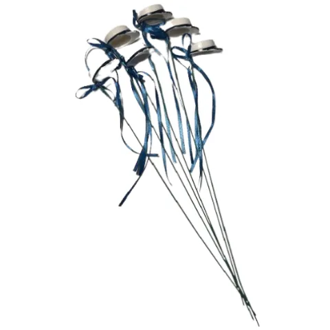 Studenter hue i resin på blomsterpind i Blå