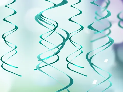 Swirls dekoration metallic 5 stk