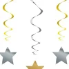 Swirls med stjerner i sølv-guld