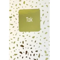 Takkekort i hvid med guldprint