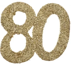 Tal konfetti stor 80 Guld