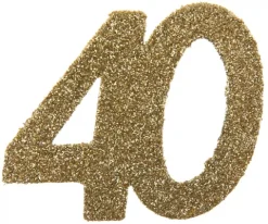 Tal konfetti stor 40 guld