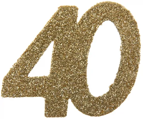 Tal konfetti stor 40 guld